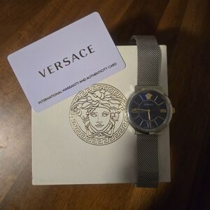 Versace Blue and Silver Women's Watch